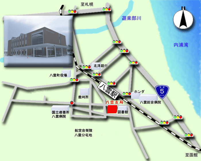 八雲支局案内図