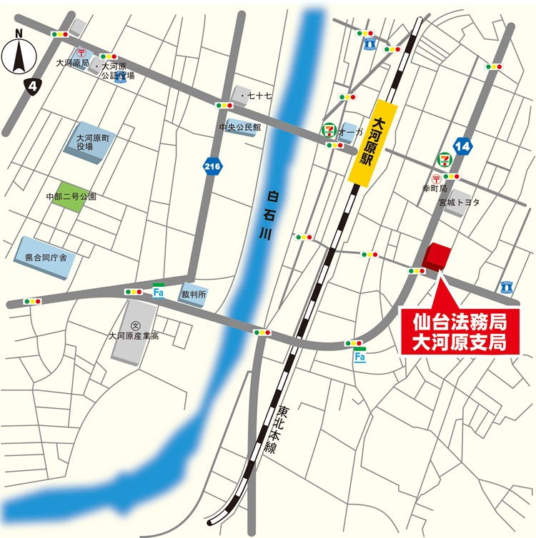 大河原支局案内図