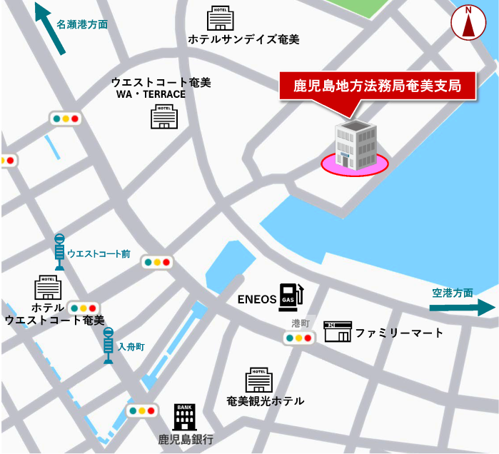 奄美支局案内図