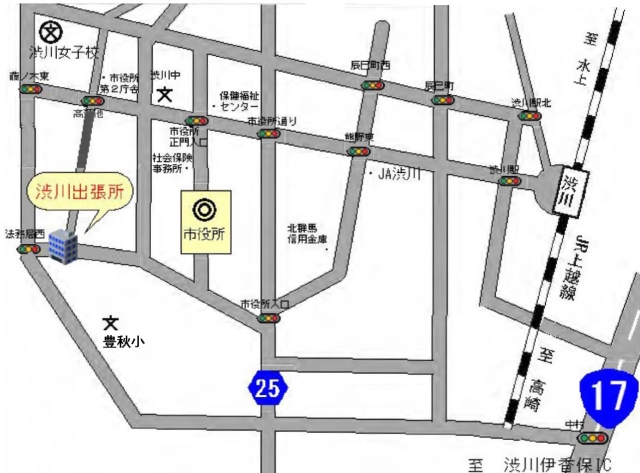 渋川出張所周辺案内図です。