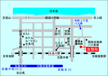 糸魚川支局の案内図